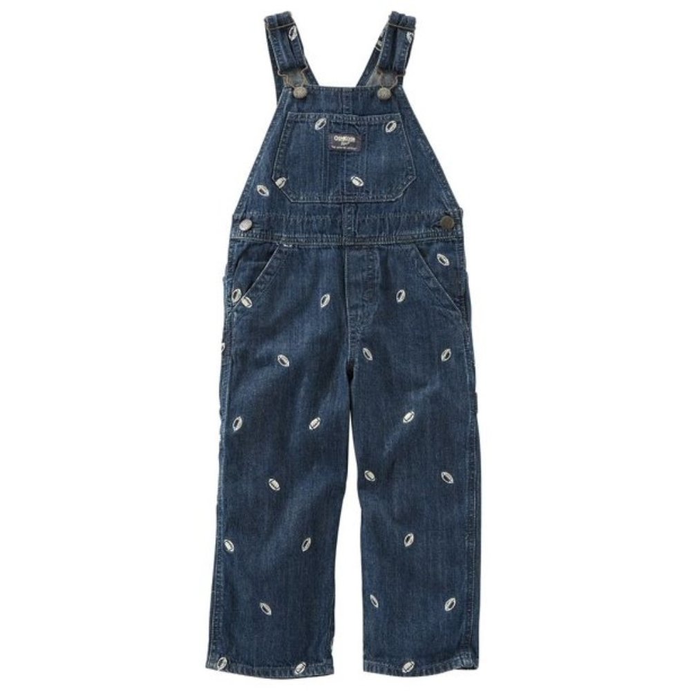 OshKosh B'Gosh Embroidered Football Denim Overalls